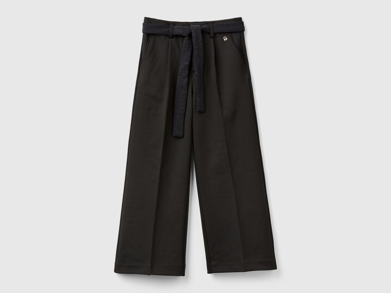 Elegant trousers with sash da bambina nero | Benetton Outlet