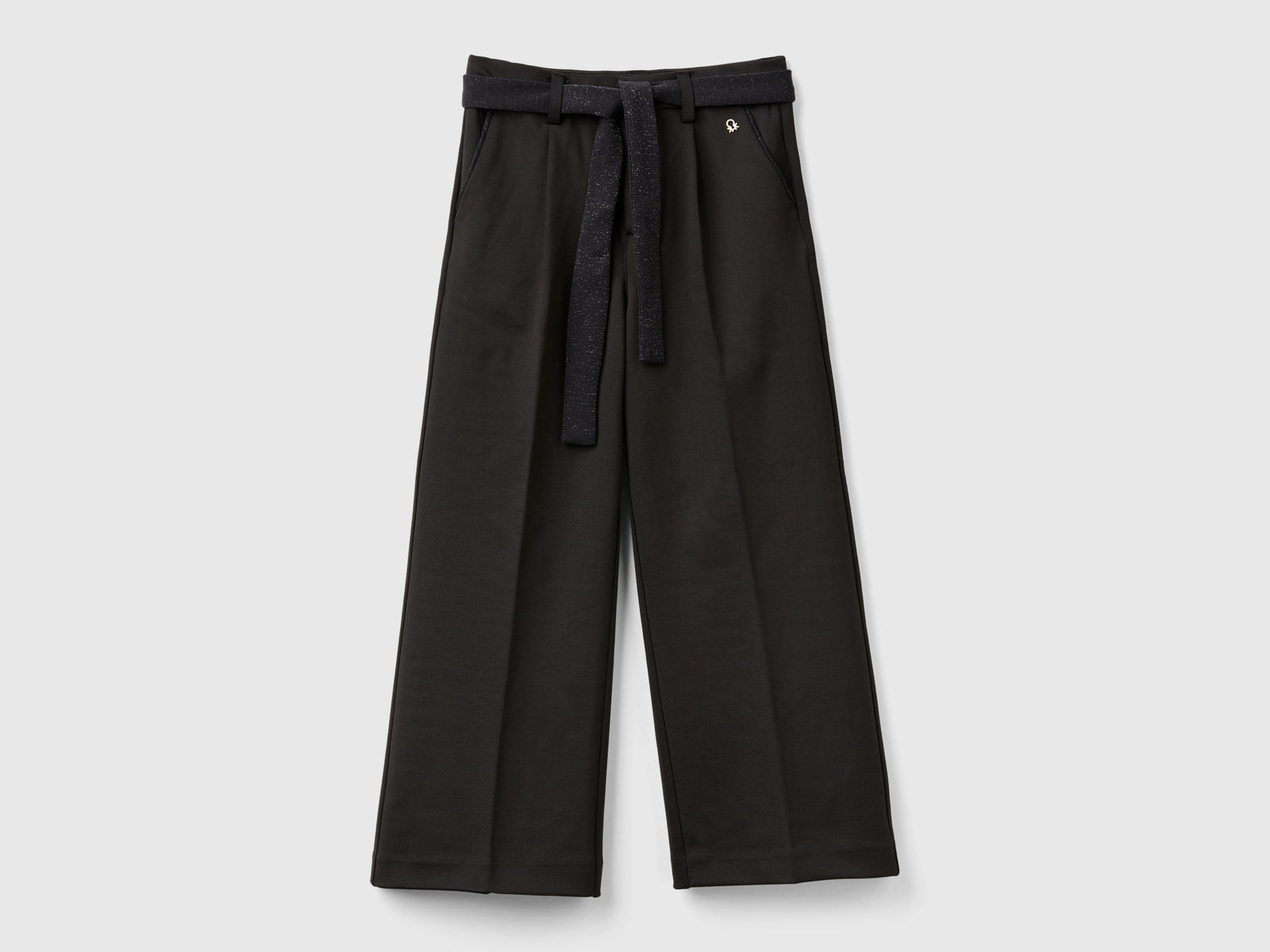 Elegant trousers with sash da bambina nero | Benetton Outlet
