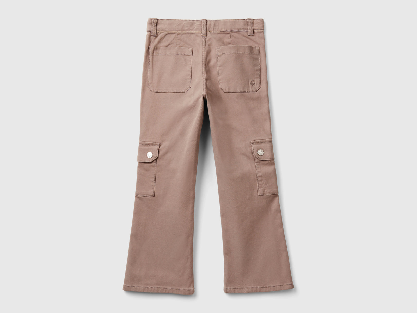 Pantaloni cargo a zampa da bambina tortora 2 | Benetton Outlet