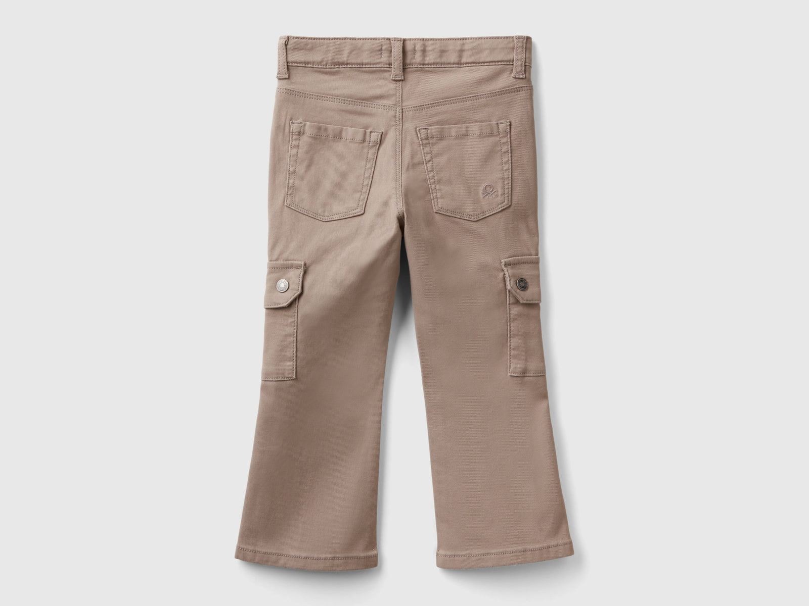 Pantaloni cargo a zampa da bimba tortora 2 | Benetton Outlet