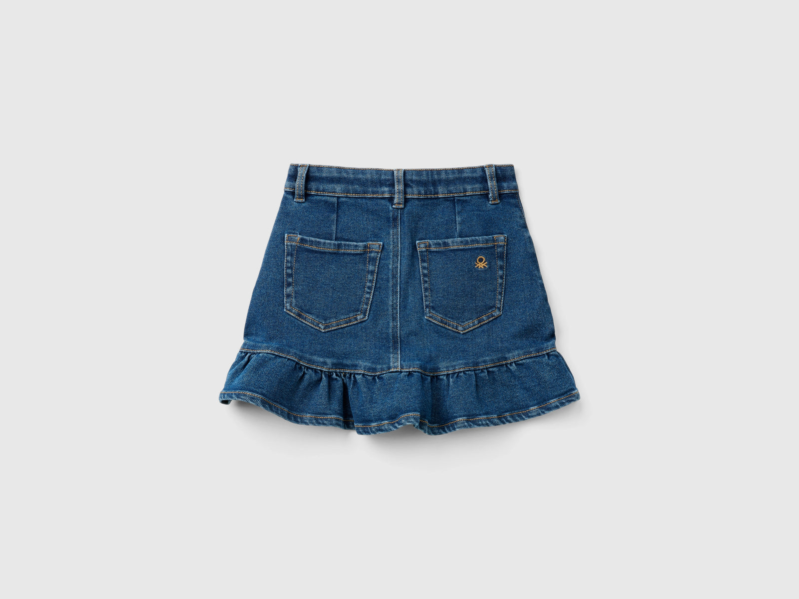Minigonna di jeans con balza da bambina blu 2 | Benetton Outlet