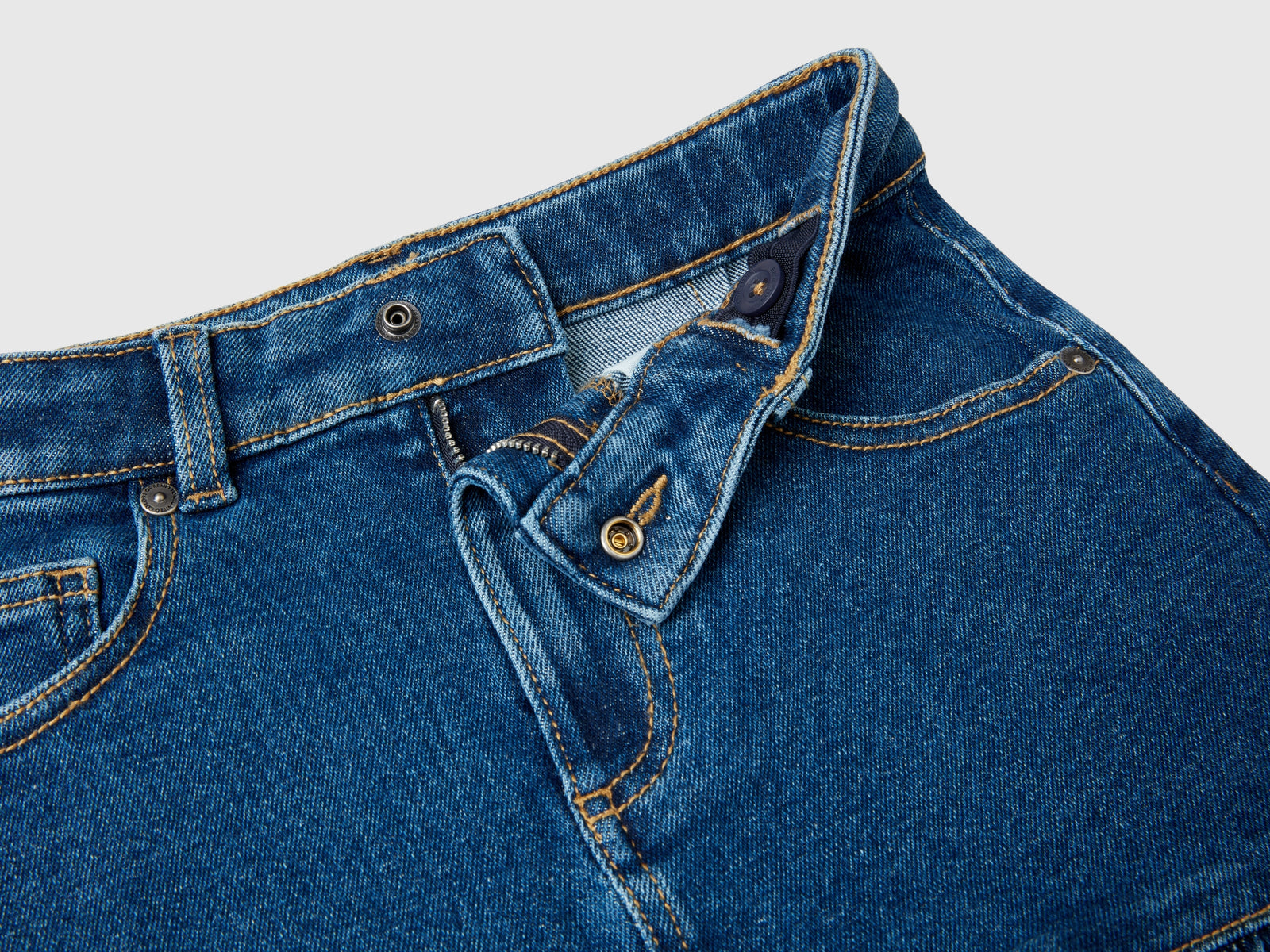 Minigonna di jeans con balza da bambina blu 3 | Benetton Outlet