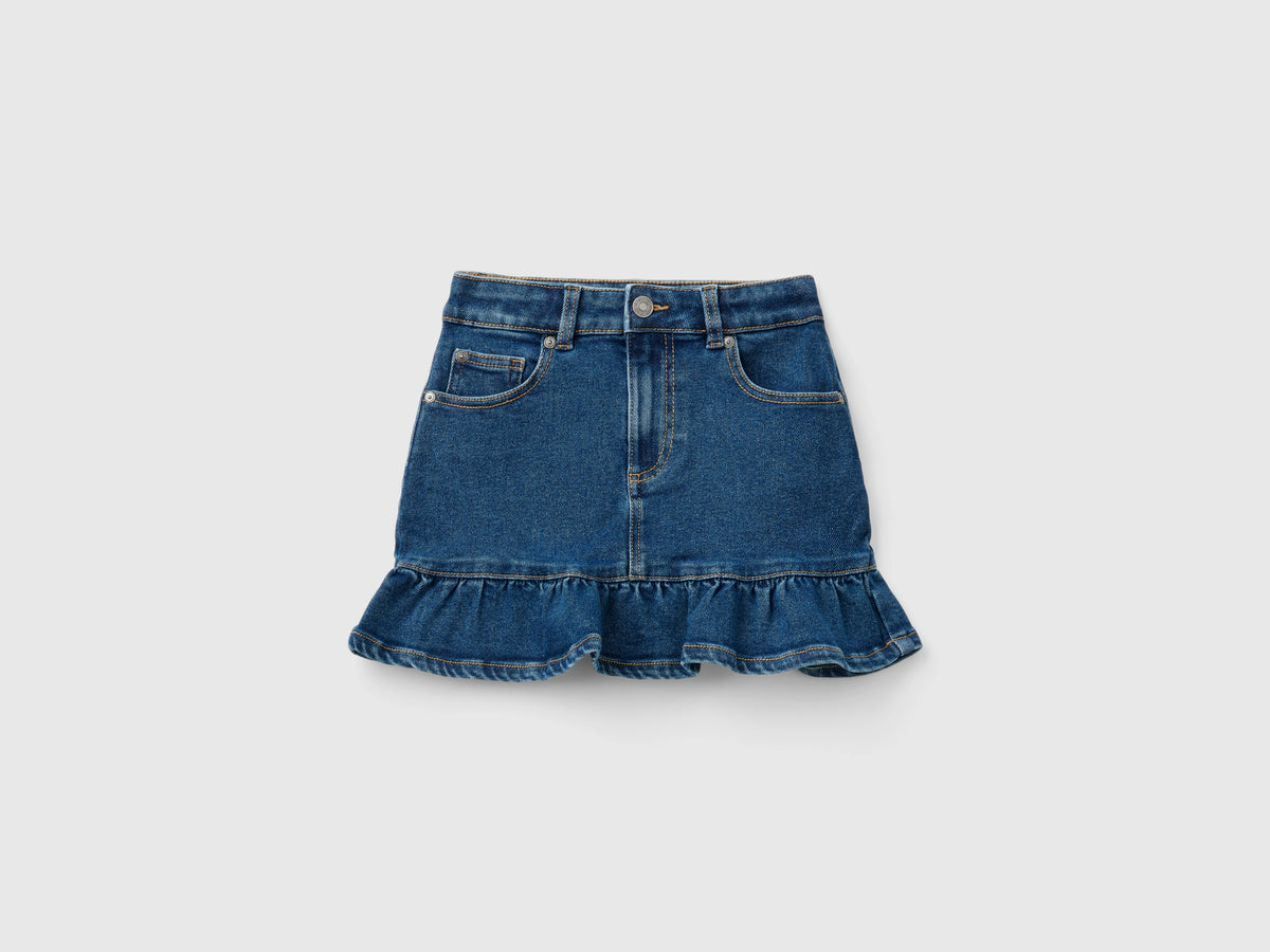 Minigonna di jeans con balza