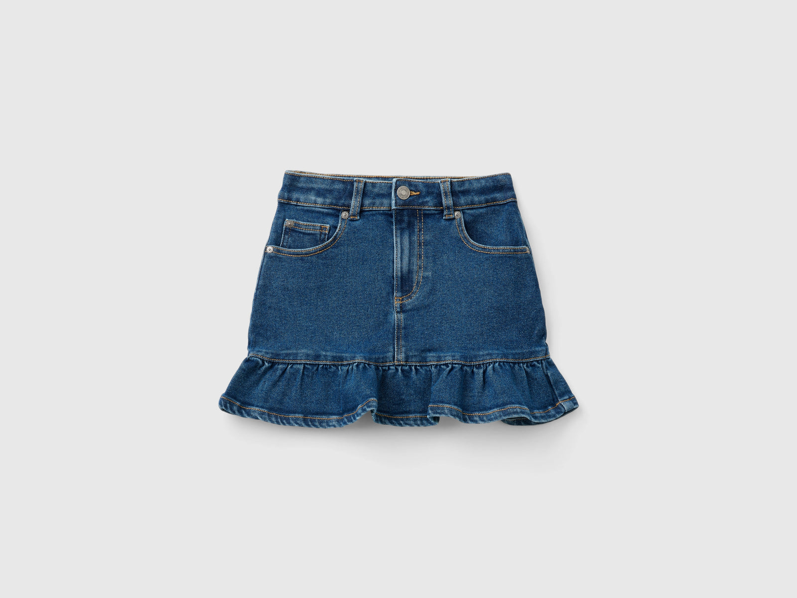 Minigonna di jeans con balza da bambina blu | Benetton Outlet