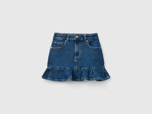 Minigonna di jeans con balza