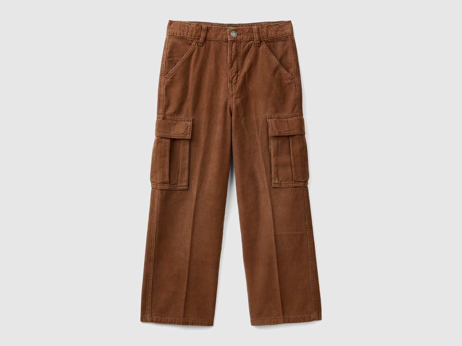 Pantaloni cargo in velluto da bambino marrone | Benetton Outlet