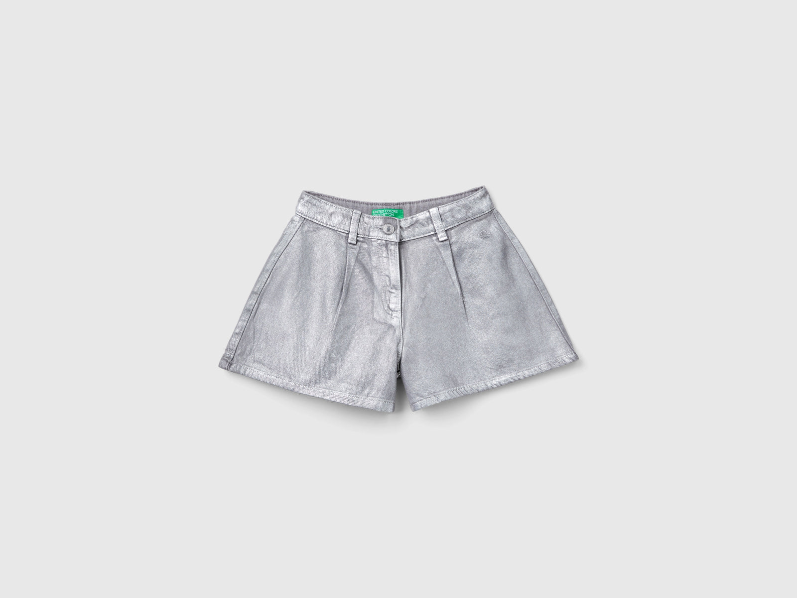 Shorts in jeans spalmato da bambina grigio | Benetton Outlet