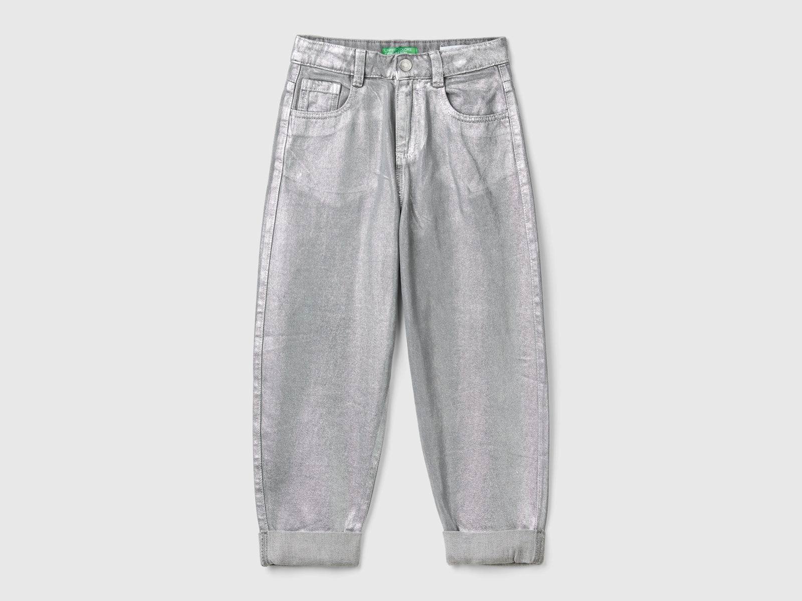 Slouchy fit jeans da bambina grigio | Benetton Outlet