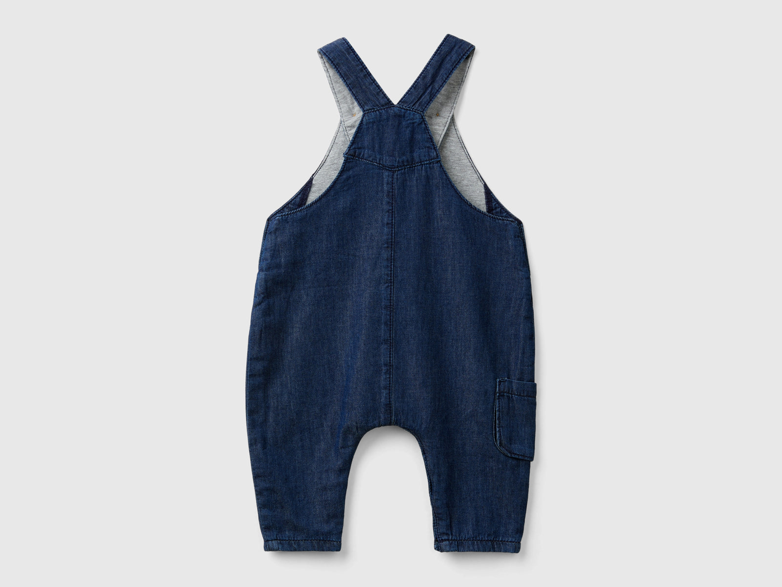 Salopette in chambray da neonato blu 2 | Benetton Outlet