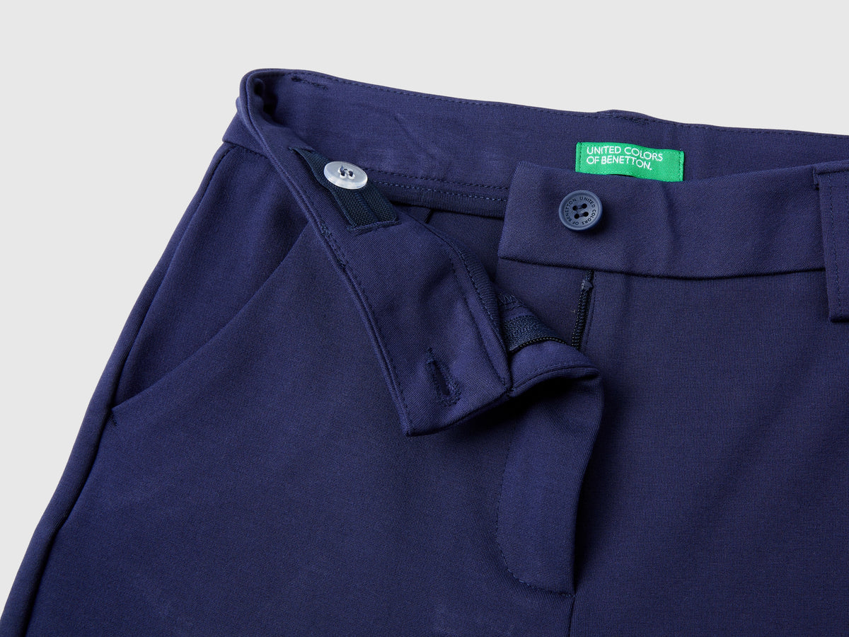 Slim-fit trousers in viscose blend