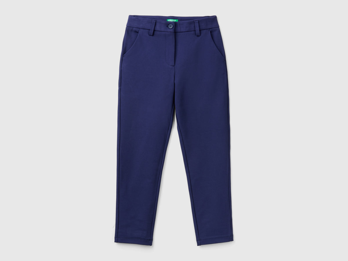 Slim-fit trousers in viscose blend