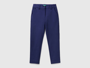 Slim-fit trousers in viscose blend