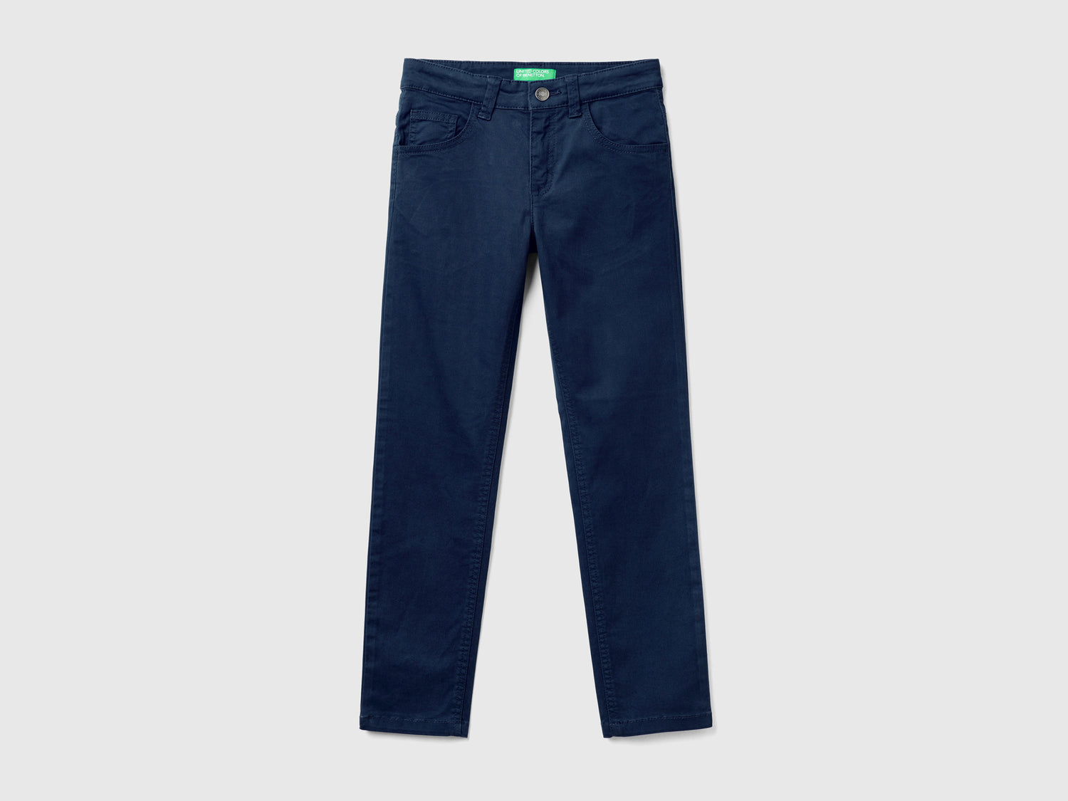 Pantaloni slim fit cinque tasche da bambino blu scuro | Benetton Outlet
