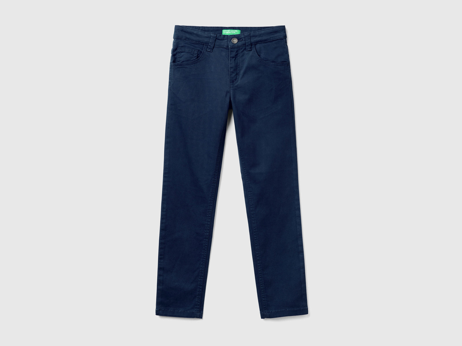 Pantaloni slim fit cinque tasche da bambino blu scuro | Benetton Outlet