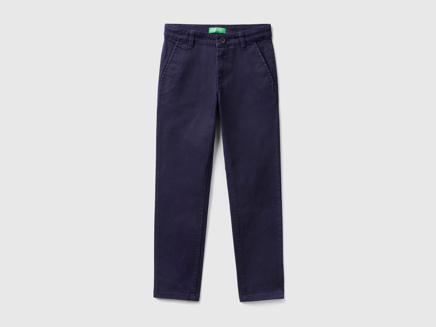 Chino slim fit in cotone stretch da bambino blu scuro | Benetton Outlet