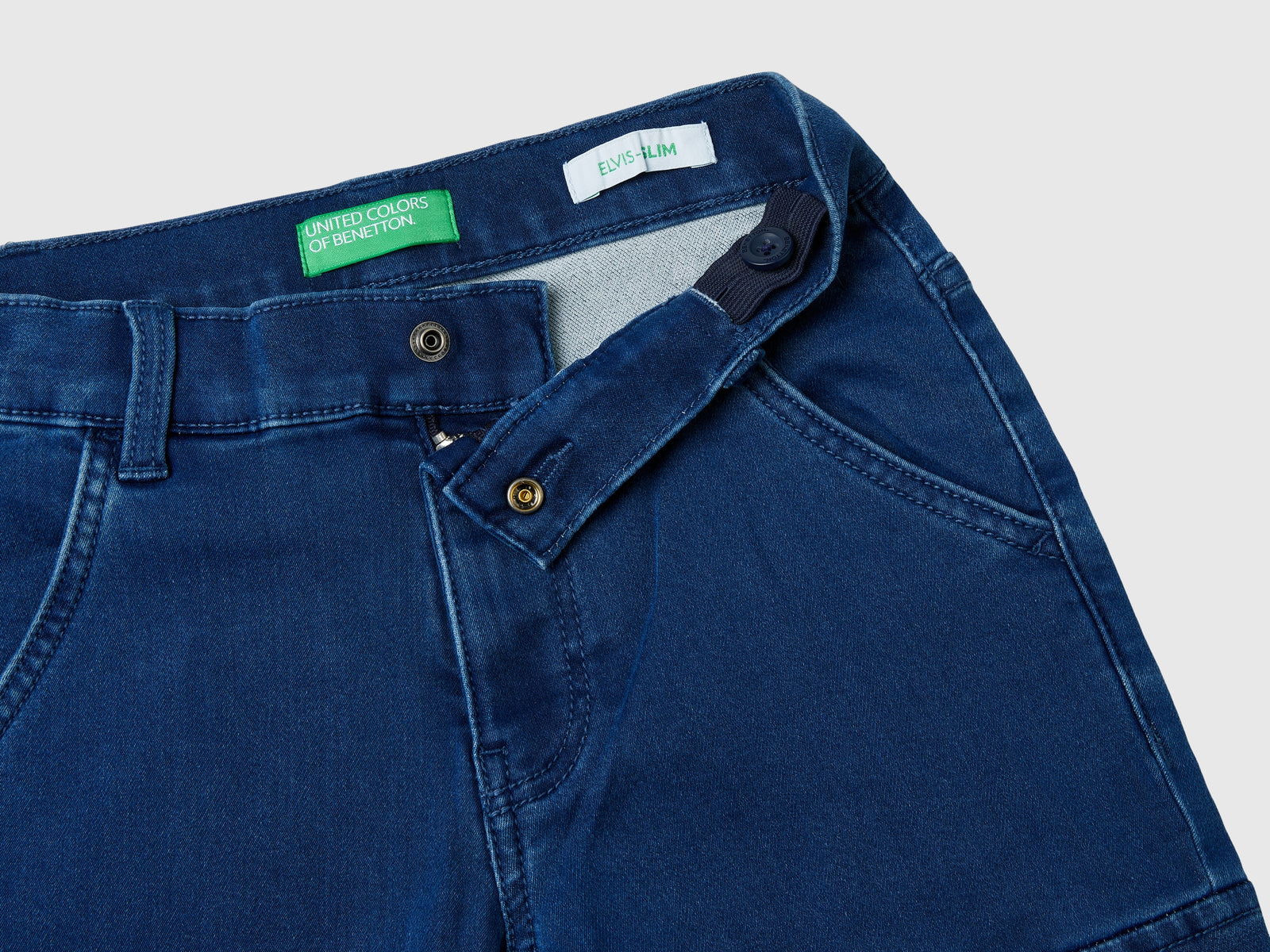 Jeans slim fit con tasconi da bambino blu 3 | Benetton Outlet