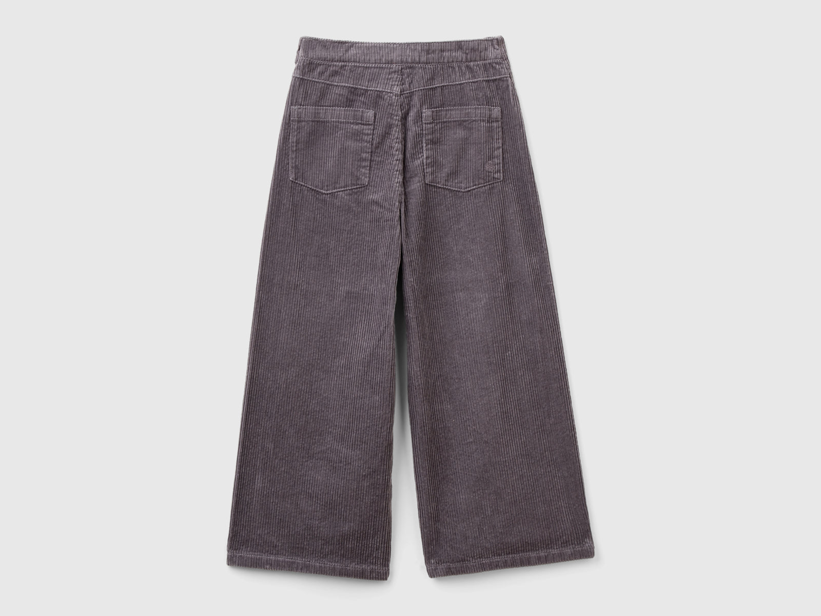 Wide-fit velvet trousers da bambina grigio scuro 2 | Benetton Outlet
