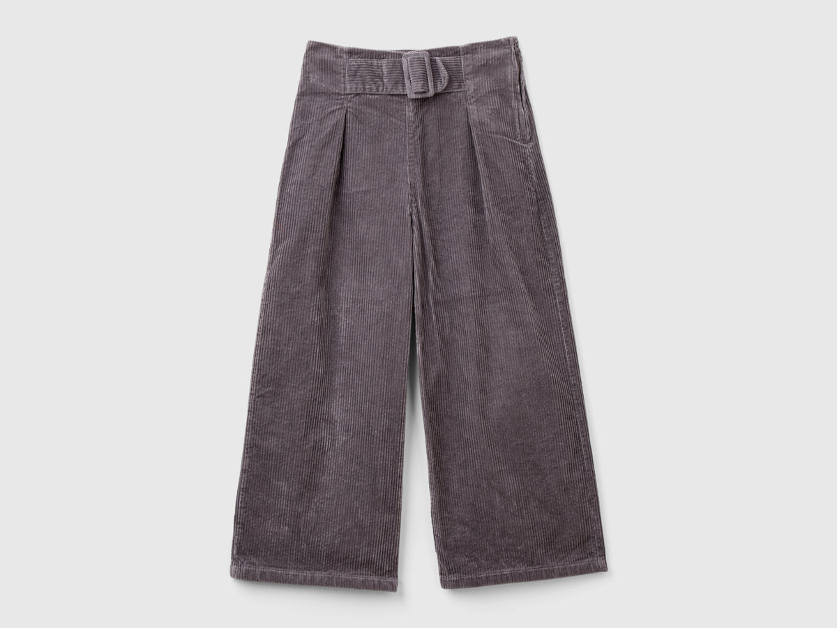 Wide-fit velvet trousers