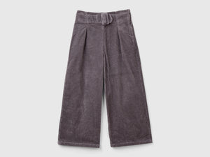Wide-fit velvet trousers