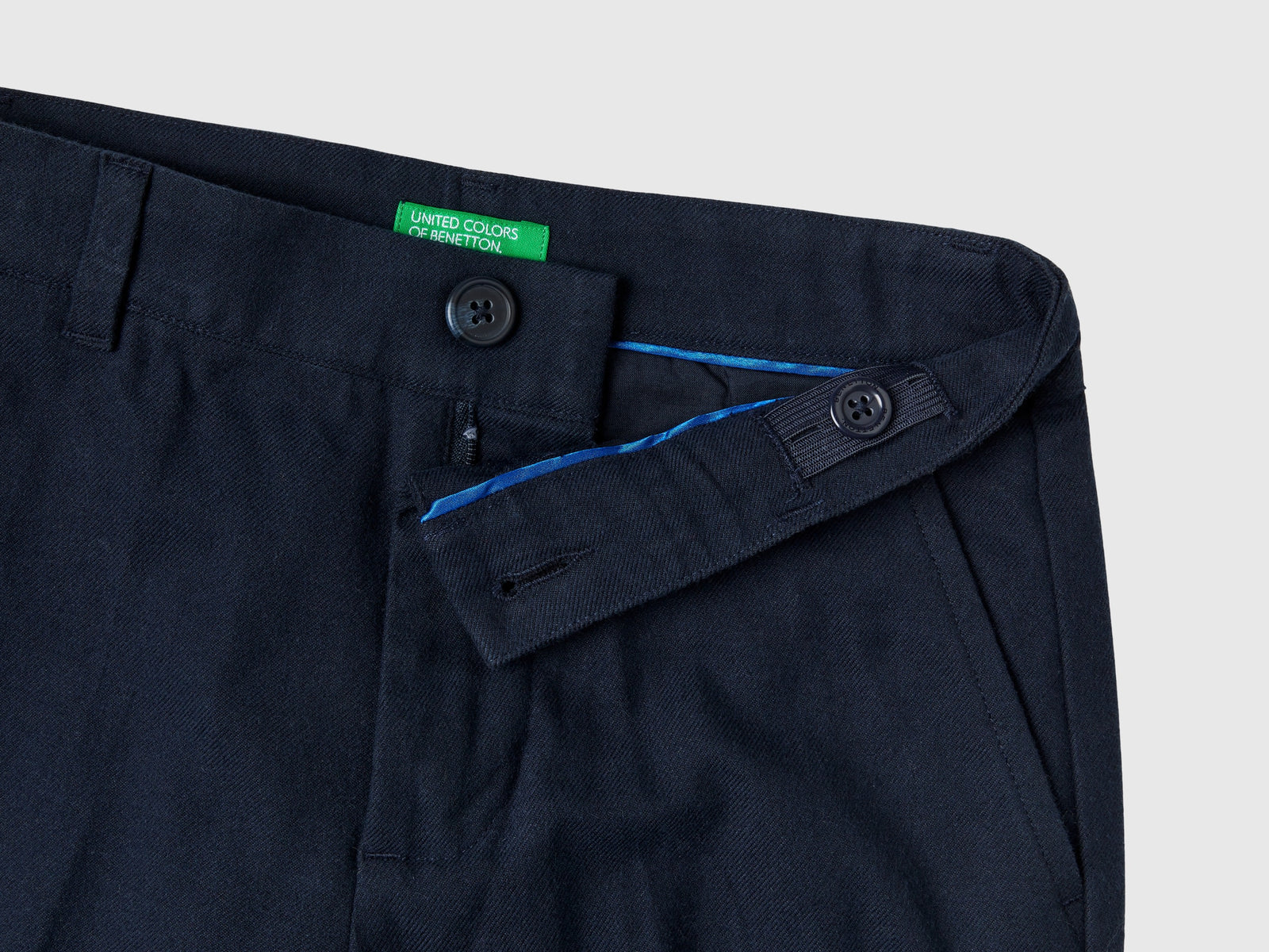 Pantaloni in flanella slim fit da bambino blu scuro 3 | Benetton Outlet