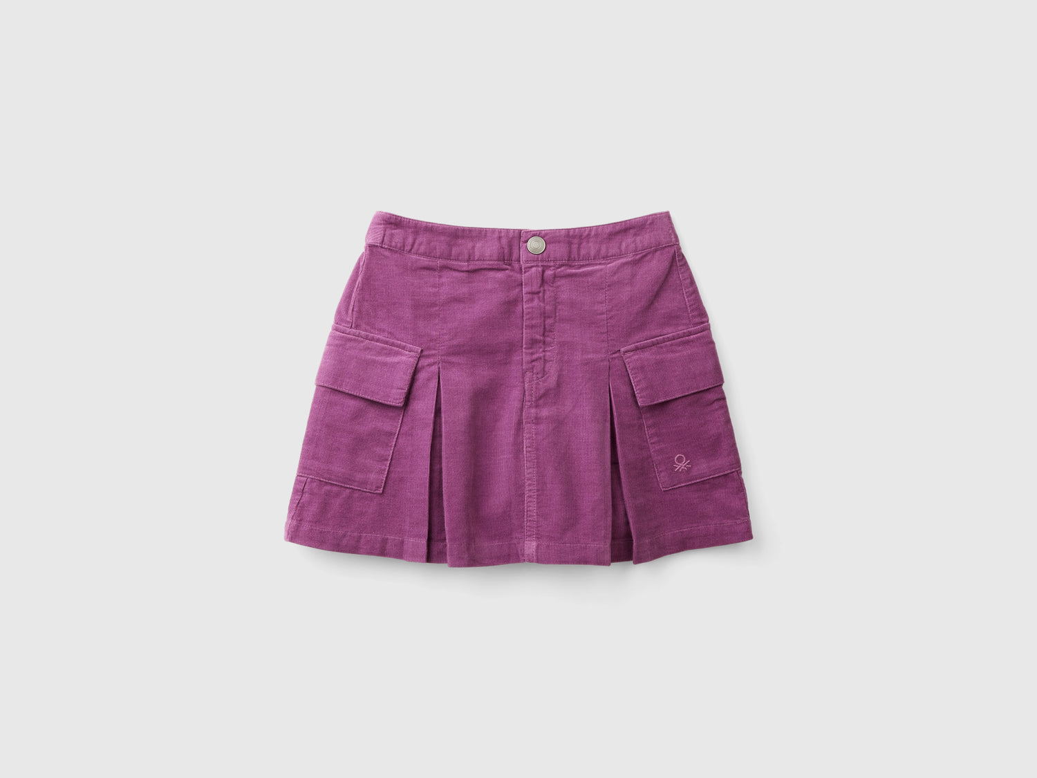 Minigonna in velluto con tasche da bambina malva | Benetton Outlet