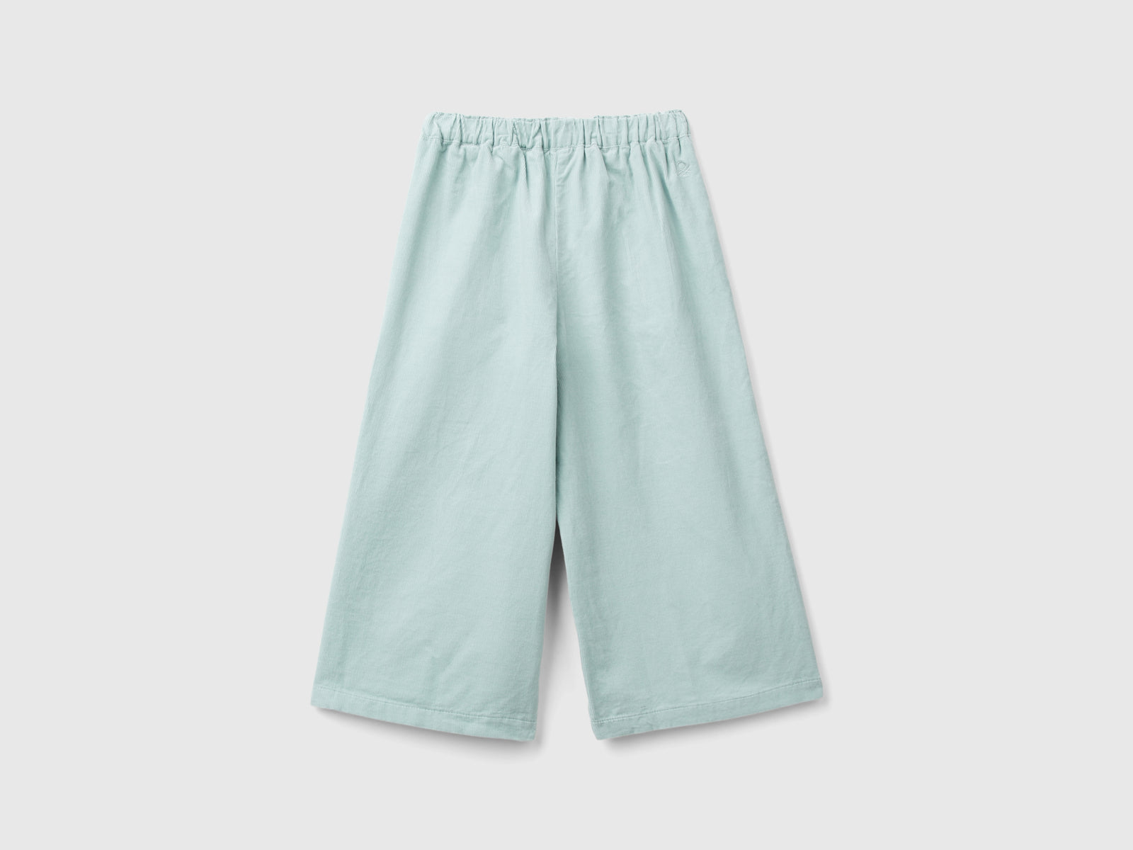 Pantaloni in velluto con bottoni da bimba verde acqua 2 | Benetton Outlet