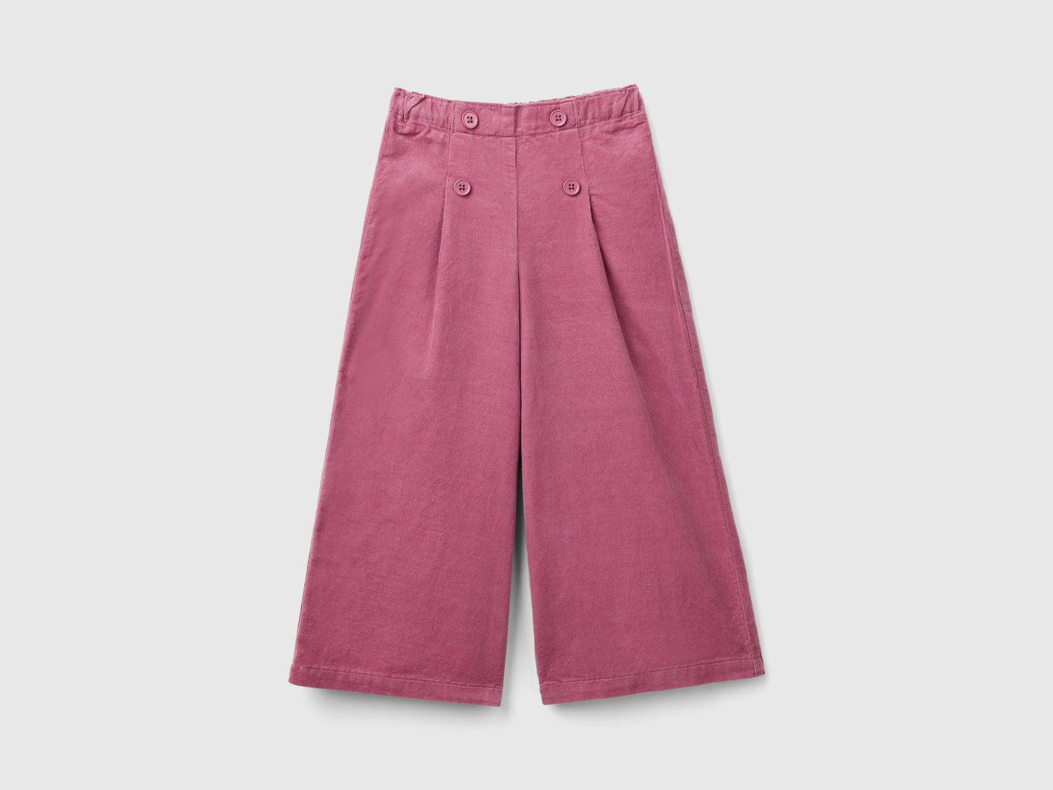 Pantaloni in velluto con bottoni da bimba malva scuro | Benetton Outlet