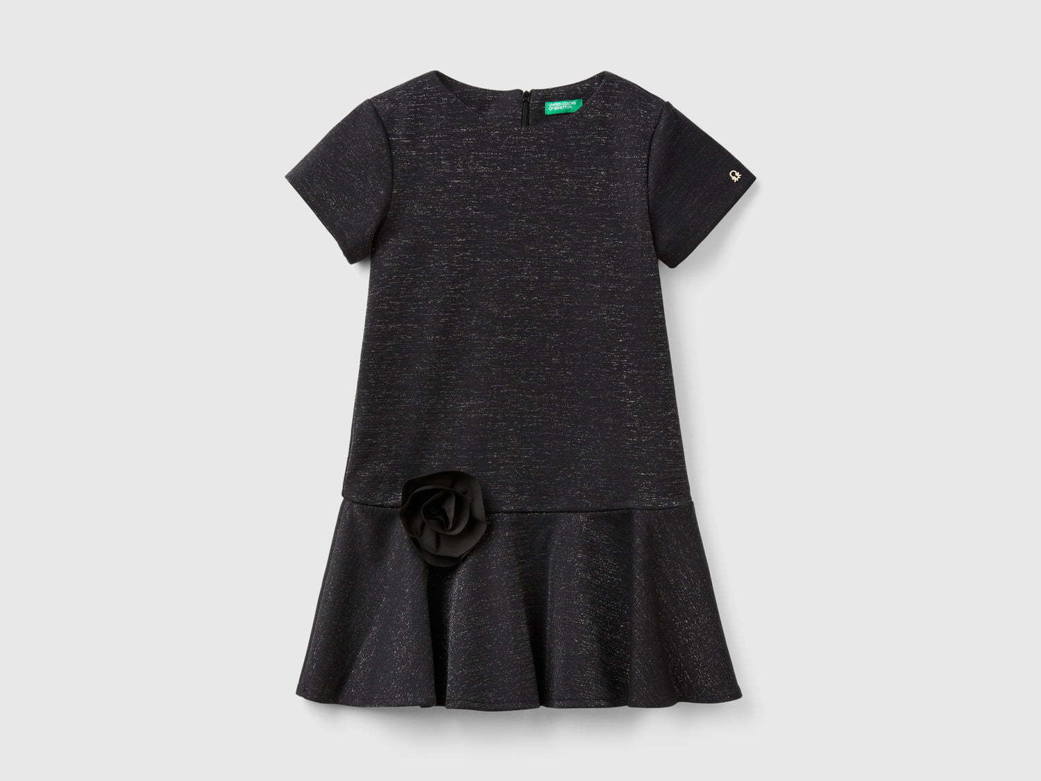 Vestito elegante con lurex da bambina nero | Benetton Outlet