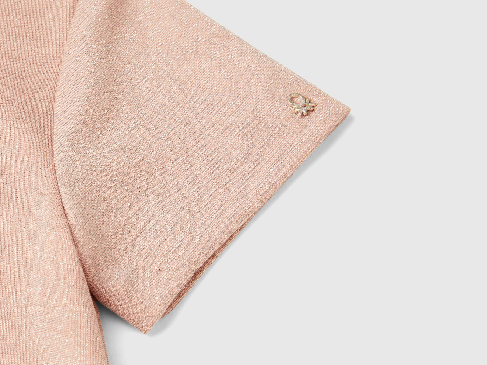 Vestito elegante con lurex da bambina rosa tenue 3 | Benetton Outlet