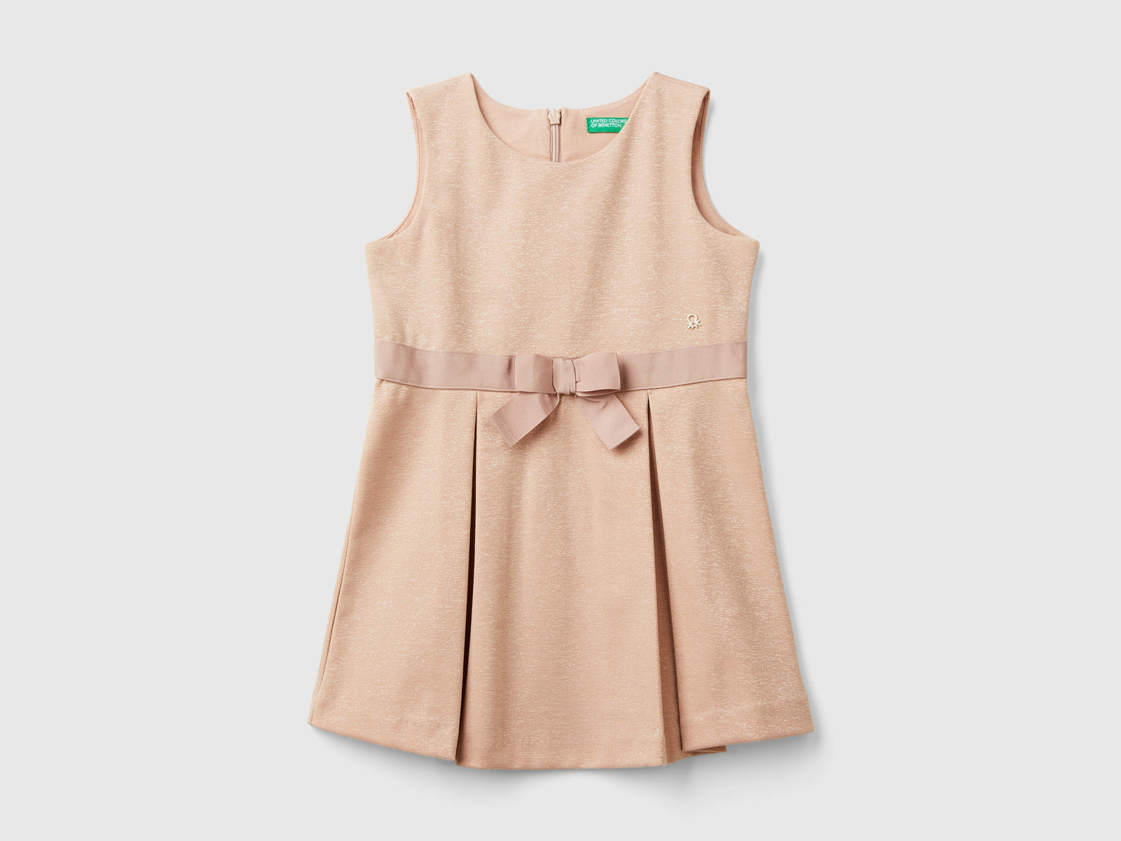Vestito elegante con fiocco da bimba rosa tenue | Benetton Outlet