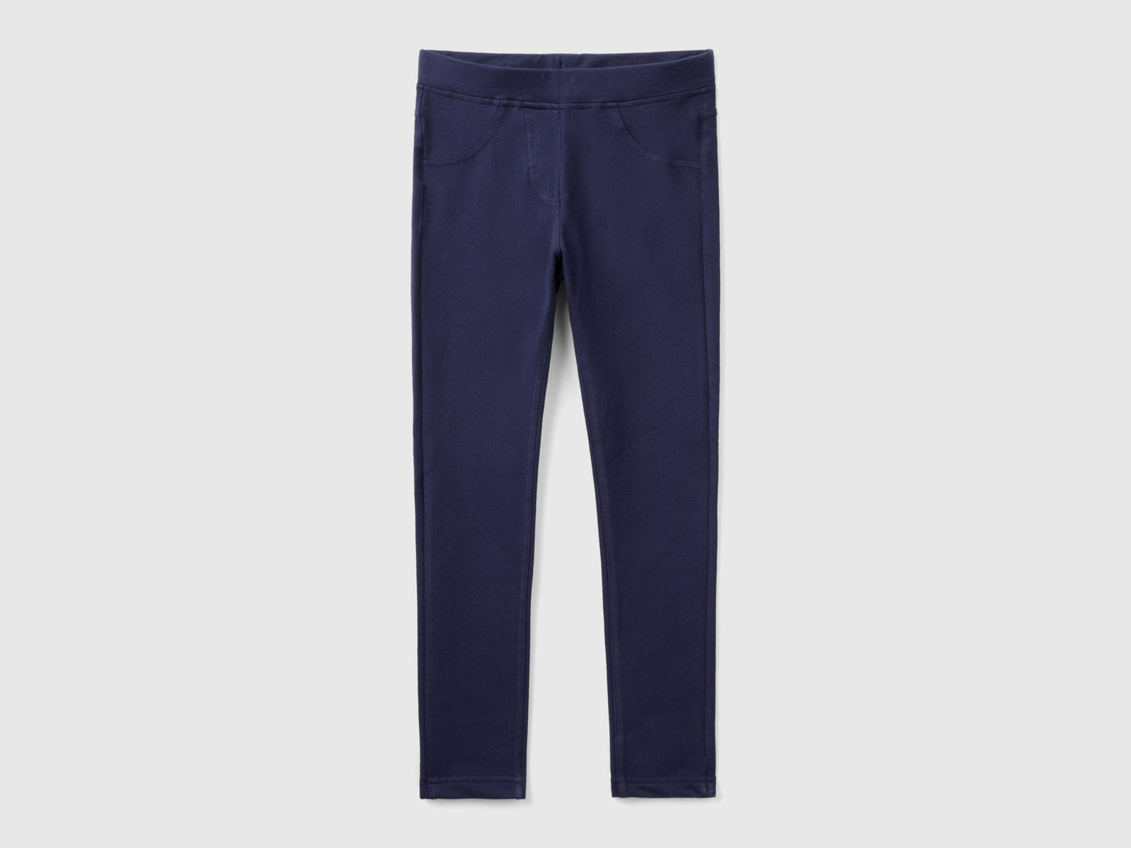 Jeggings in felpa stretch da bambina blu scuro | Benetton Outlet