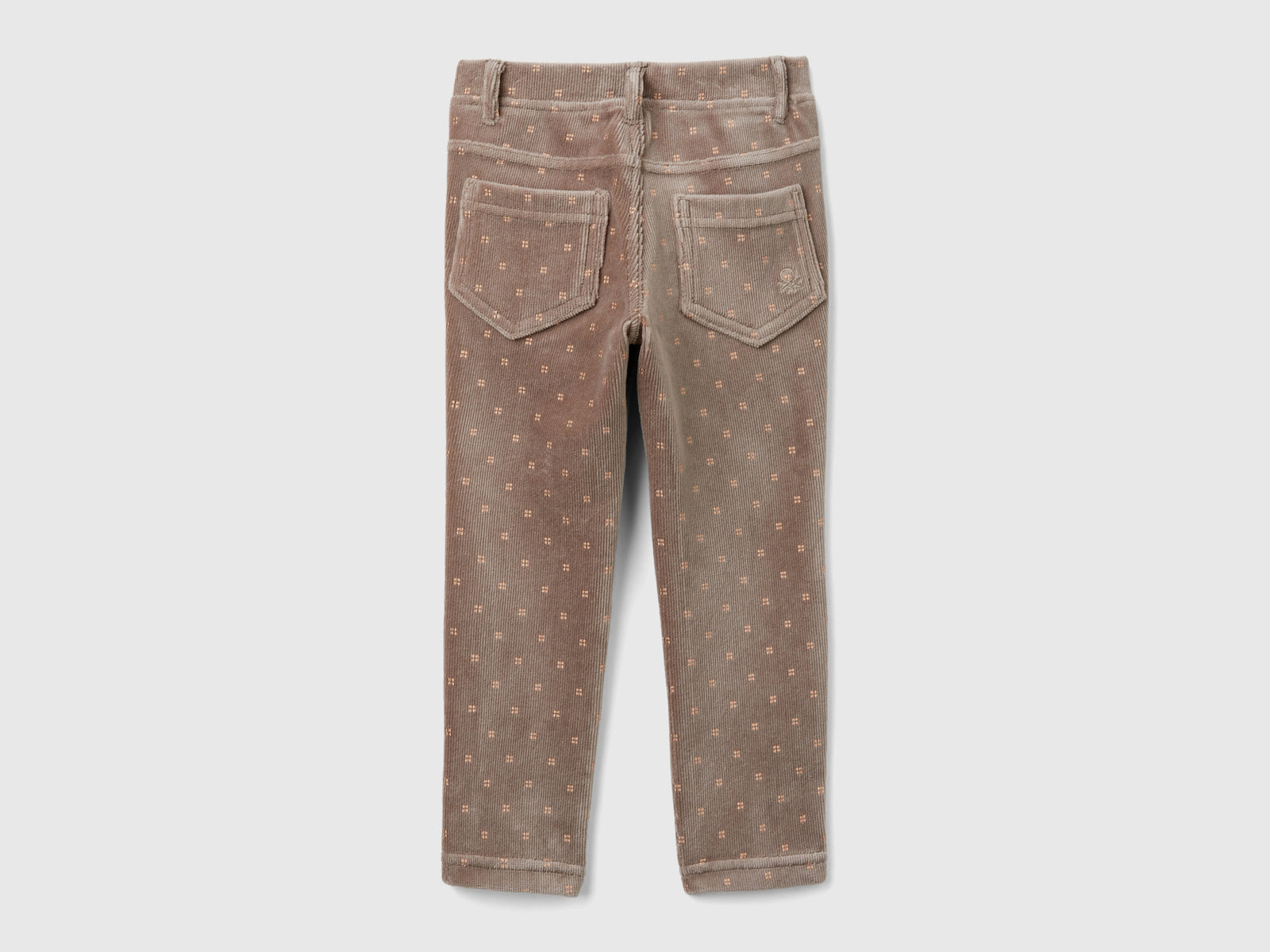 Pantaloni slim fit in ciniglia da bimba tortora 2 | Benetton Outlet