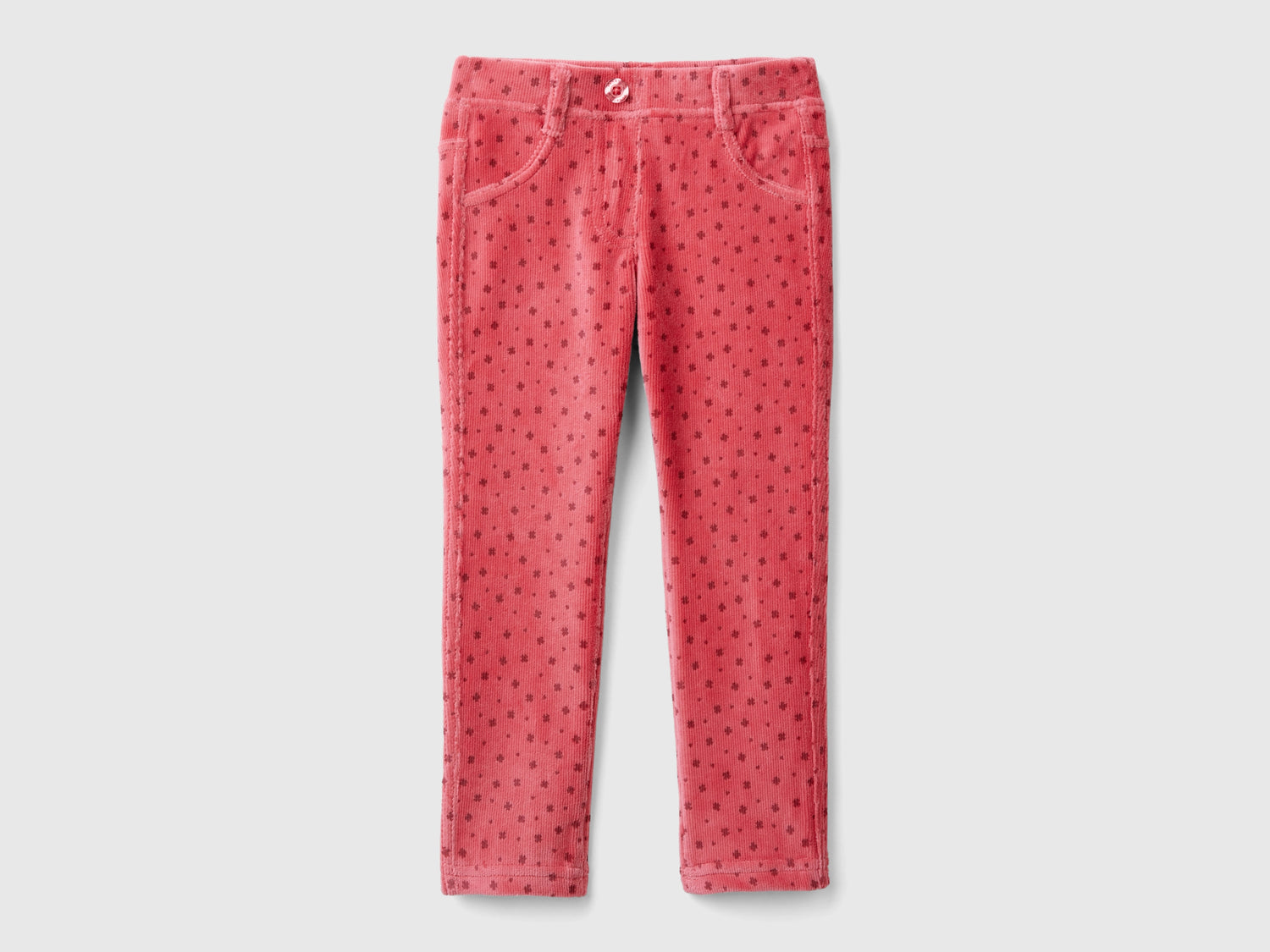 Pantaloni slim fit in ciniglia da bimba malva | Benetton Outlet