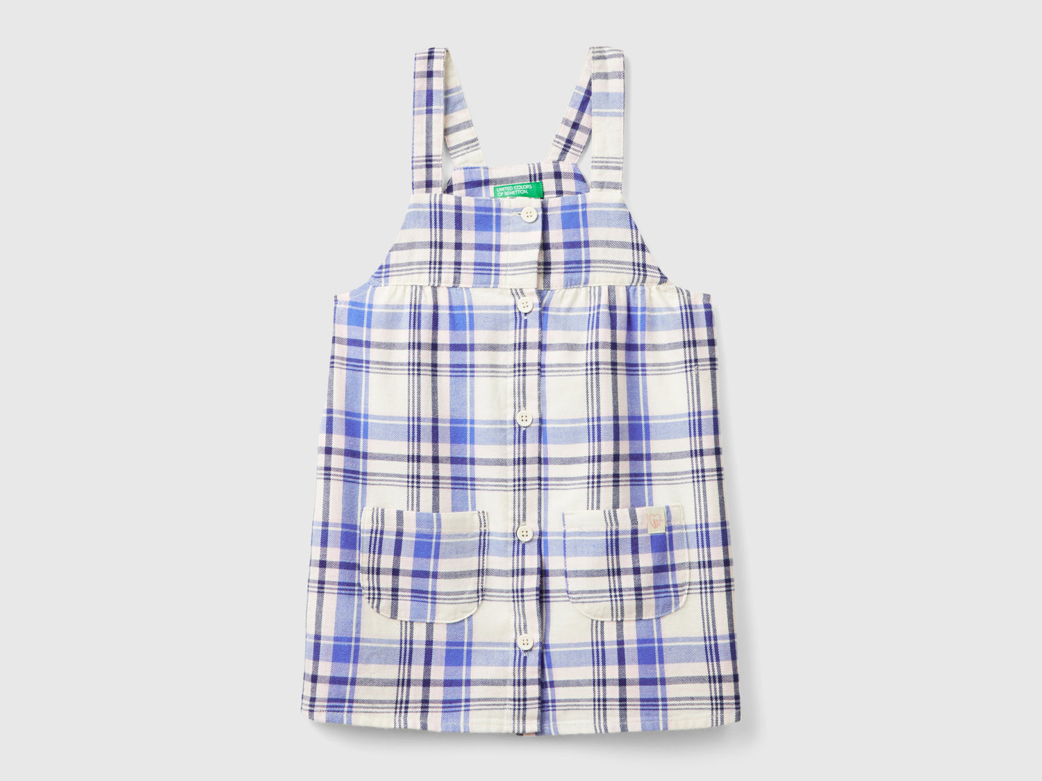 Vestito salopette tartan da bimba multi-color | Benetton Outlet