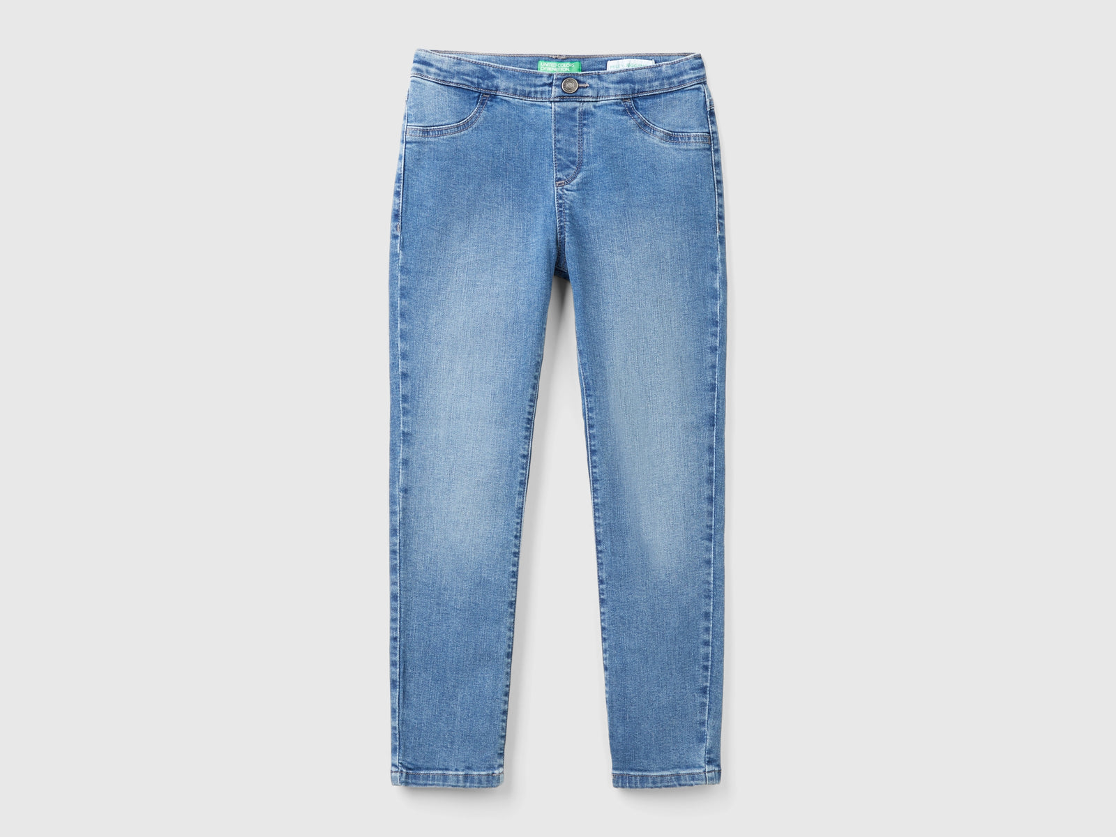 Jeggings in denim stretch da bambina azzurro | Benetton Outlet