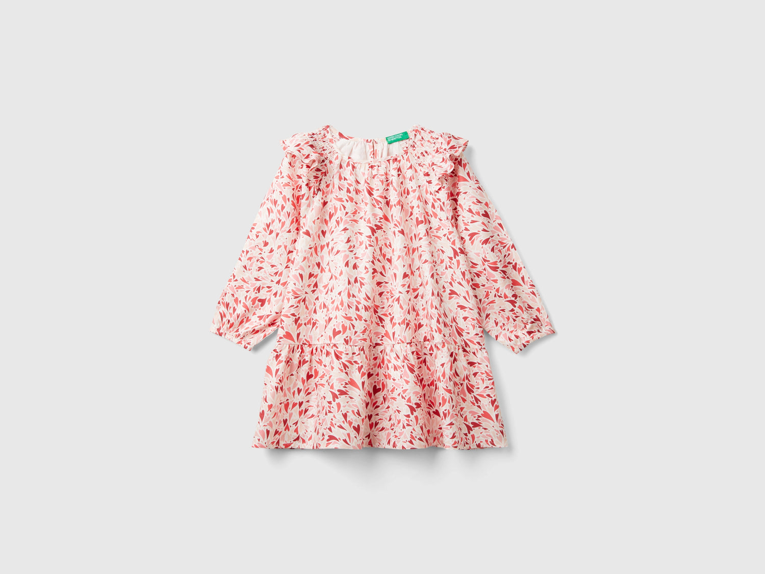 Vestito a cuori in viscosa da bimba multi-color | Benetton Outlet