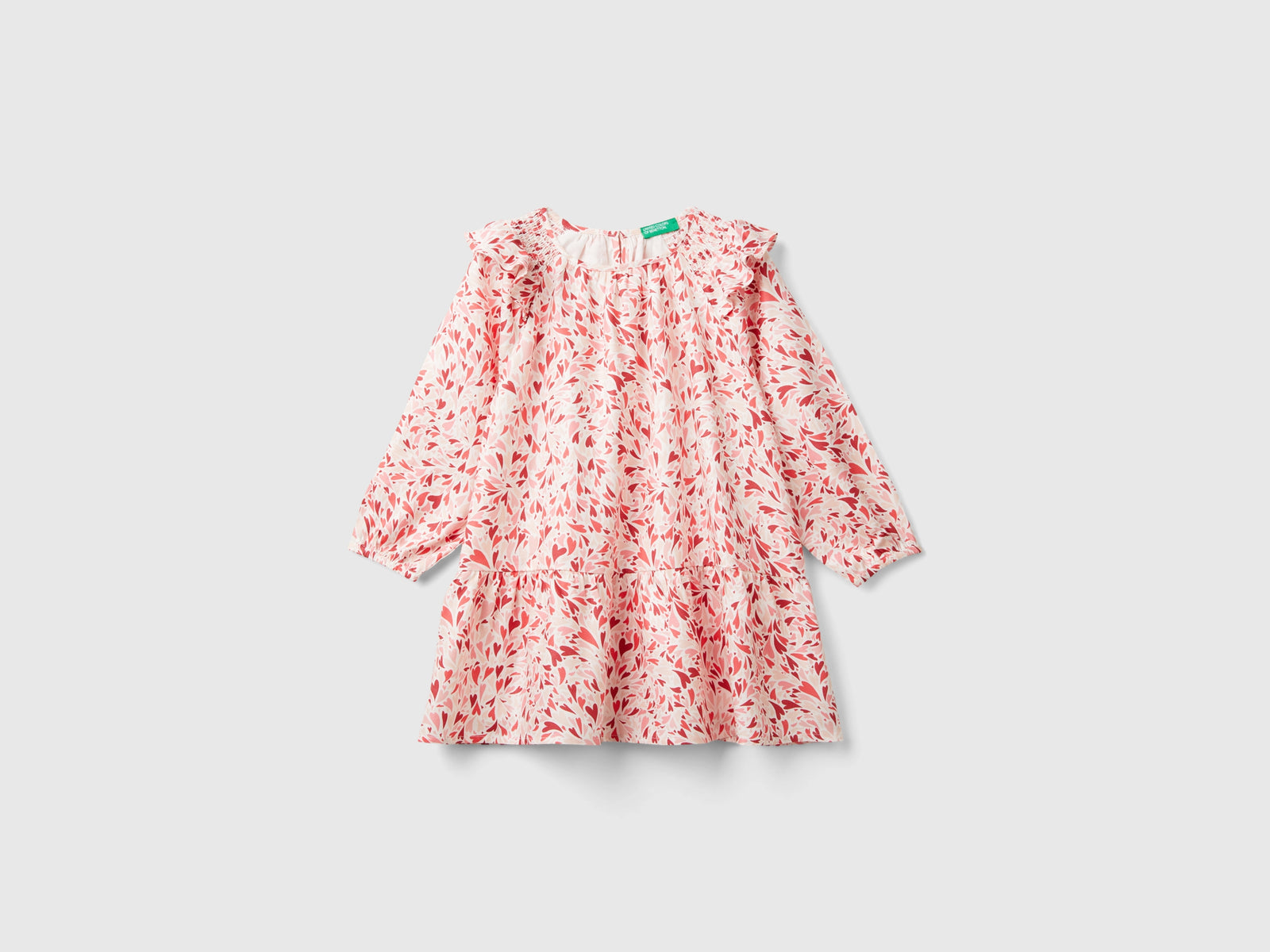 Vestito a cuori in viscosa da bimba multi-color | Benetton Outlet