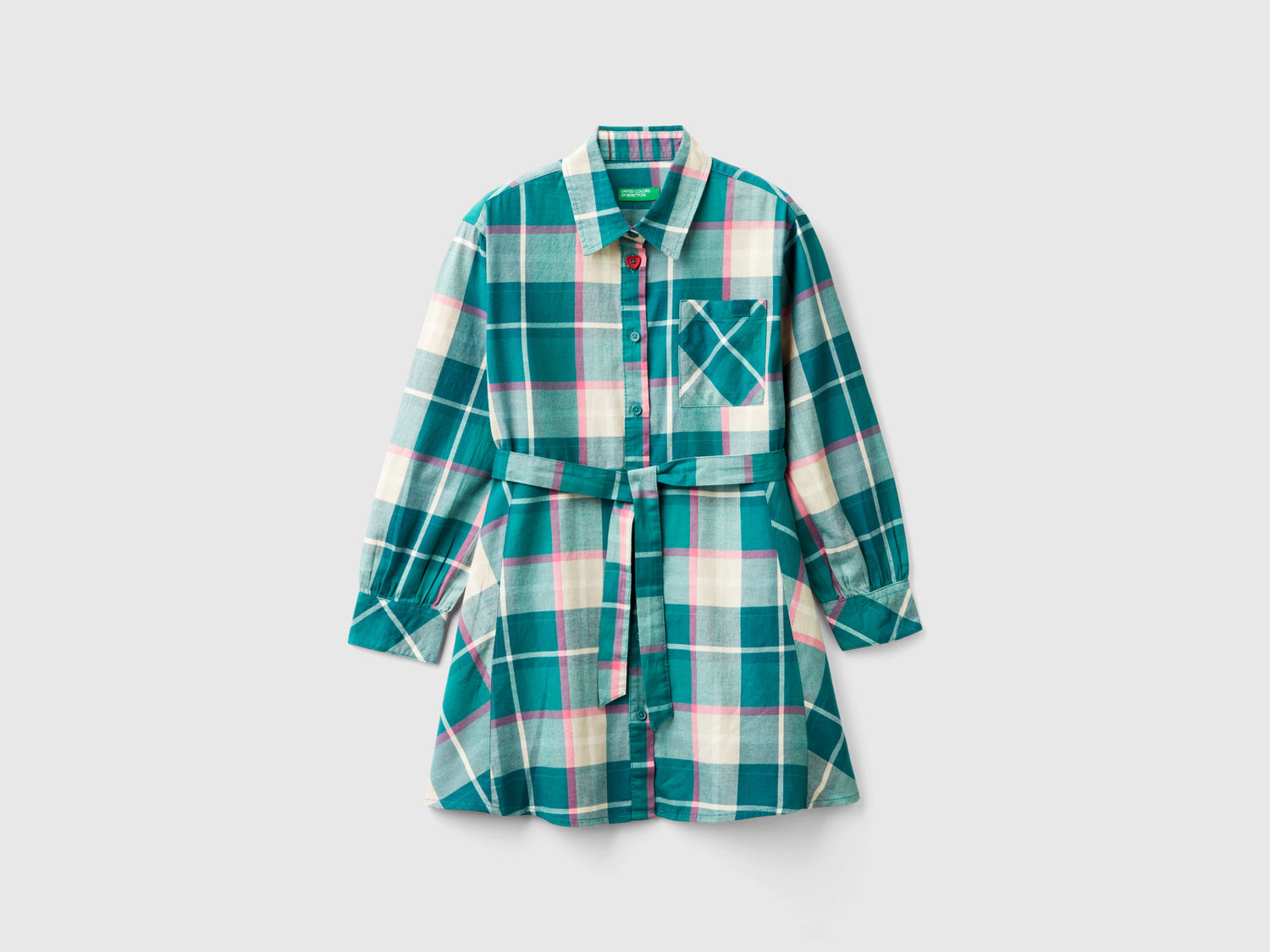 Chemisier a quadri da bambina multi-color | Benetton Outlet