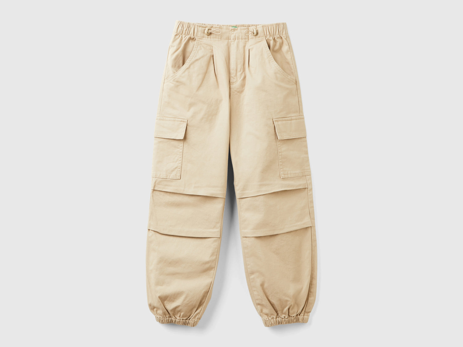 Stretch Cotton Cargo Pants da bambina beige | Benetton Outlet