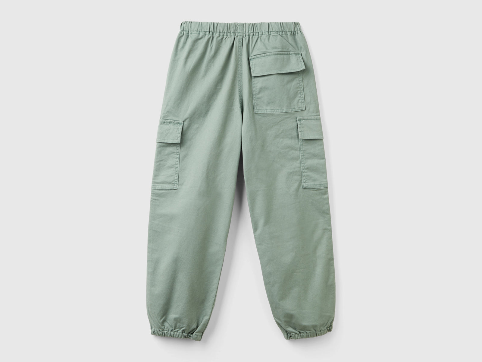 Pantaloni parachute in cotone stretch da bambino verde chiaro 2 | Benetton Outlet