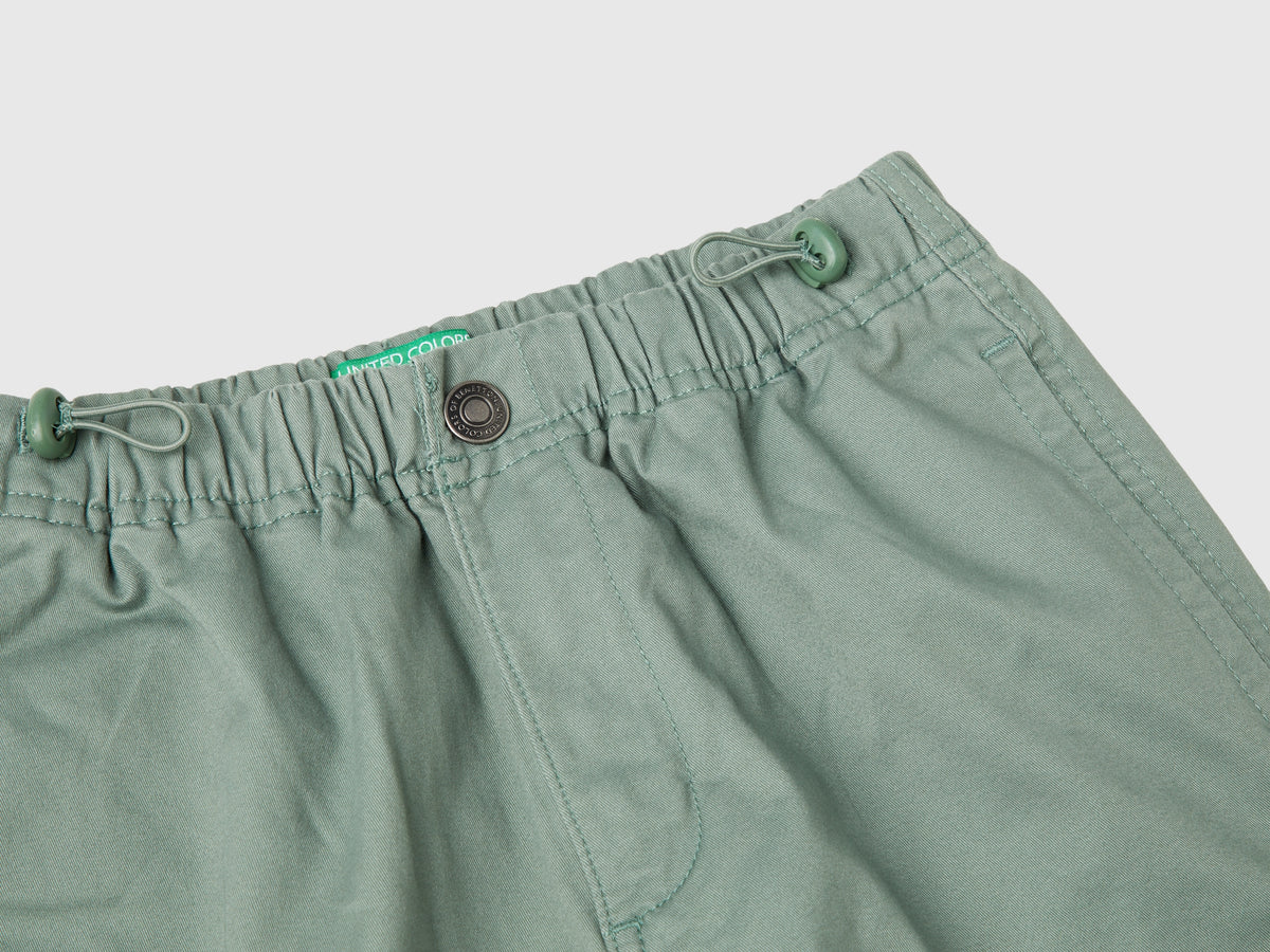 Pantaloni parachute in cotone stretch