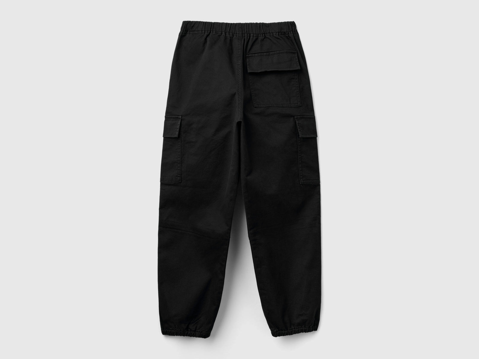 Pantaloni parachute in cotone stretch da bambino nero 2 | Benetton Outlet