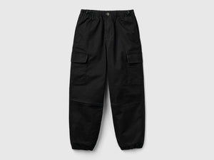 Pantaloni parachute in cotone stretch