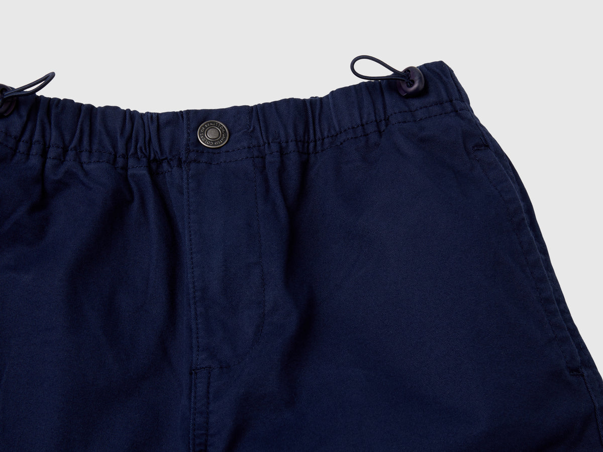 Pantaloni parachute in cotone stretch