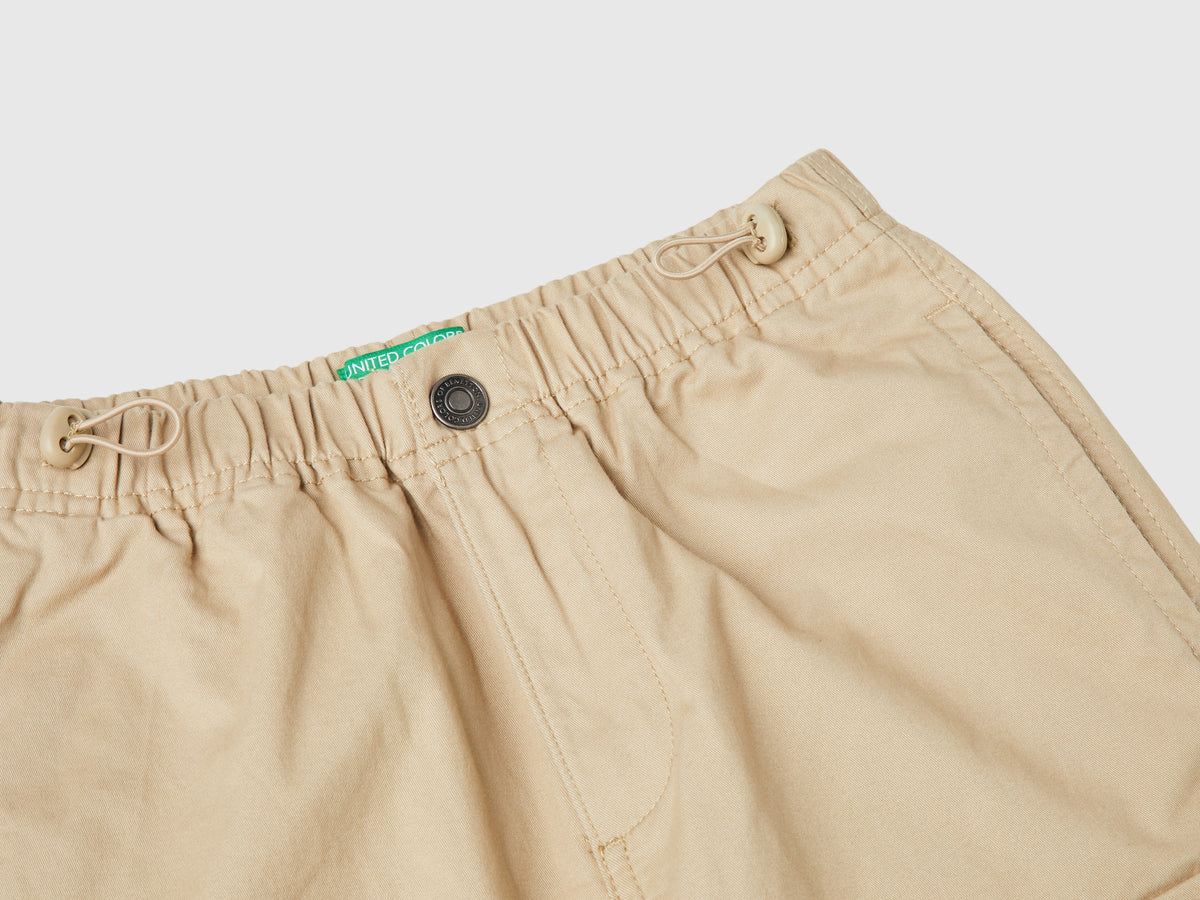 Stretch cotton parachute trousers