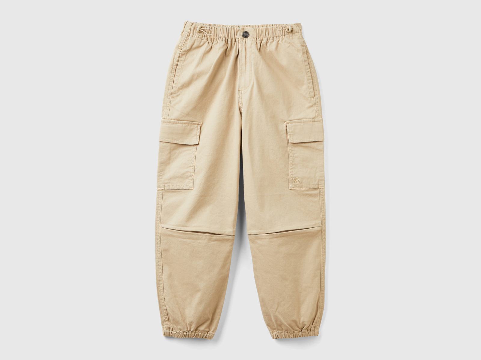 Stretch cotton parachute trousers da bambino beige | Benetton Outlet