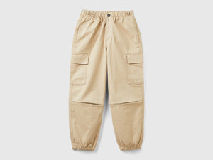 Stretch cotton parachute trousers