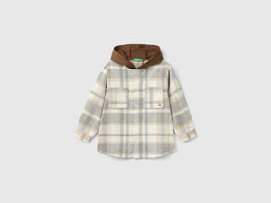 Camicia tartan con cappuccio in velluto