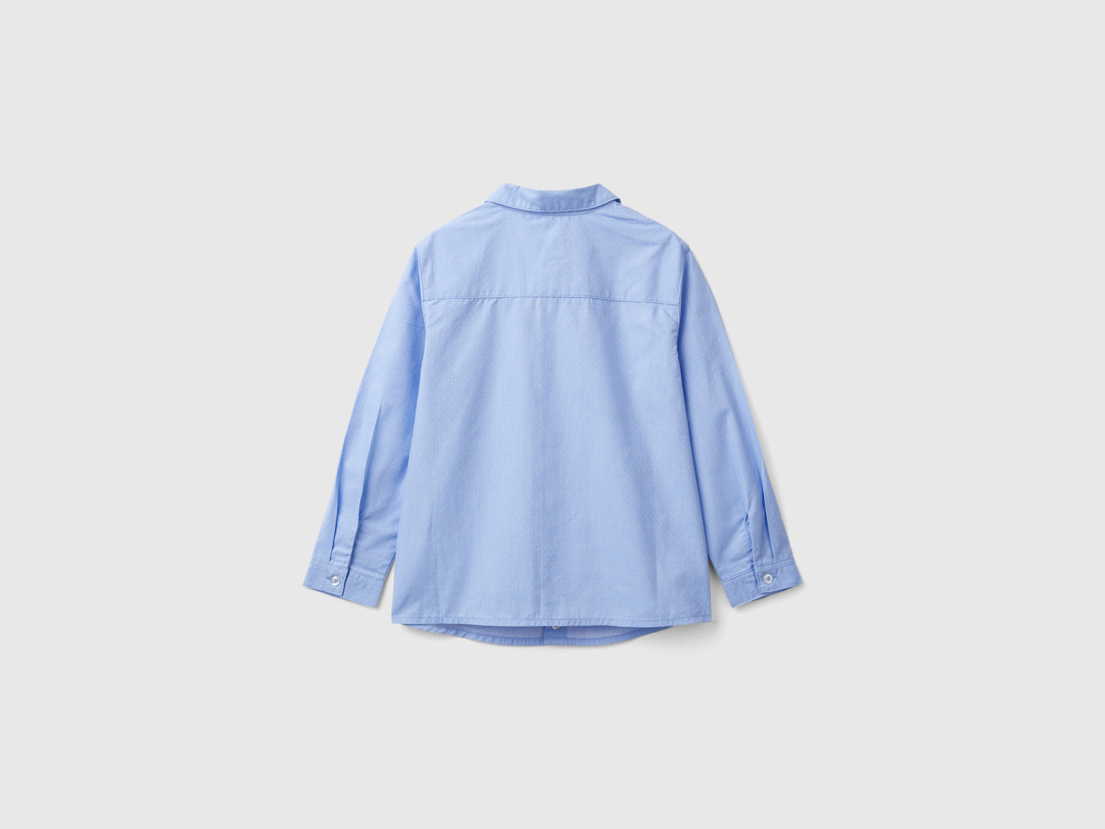 Camicia classica in puro cotone da bimbo azzurro 2 | Benetton Outlet