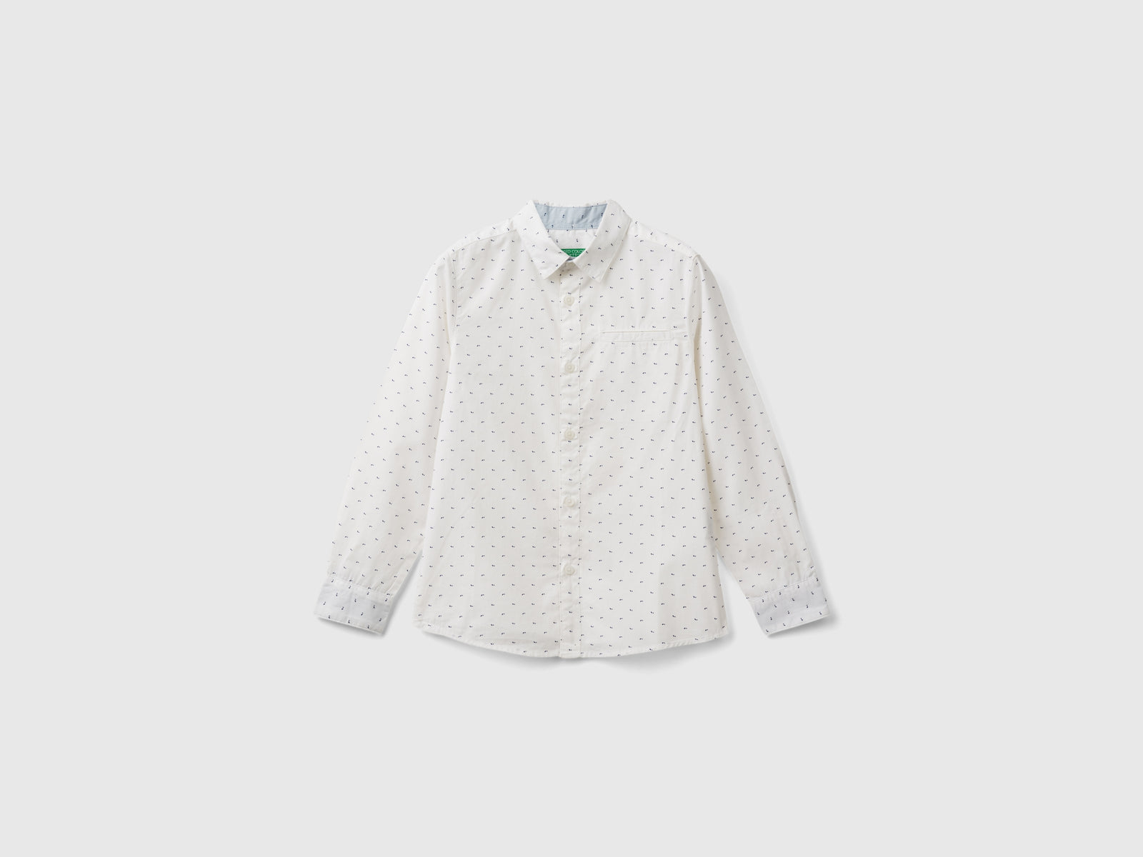Micro patterned shirt da bambino bianco | Benetton Outlet